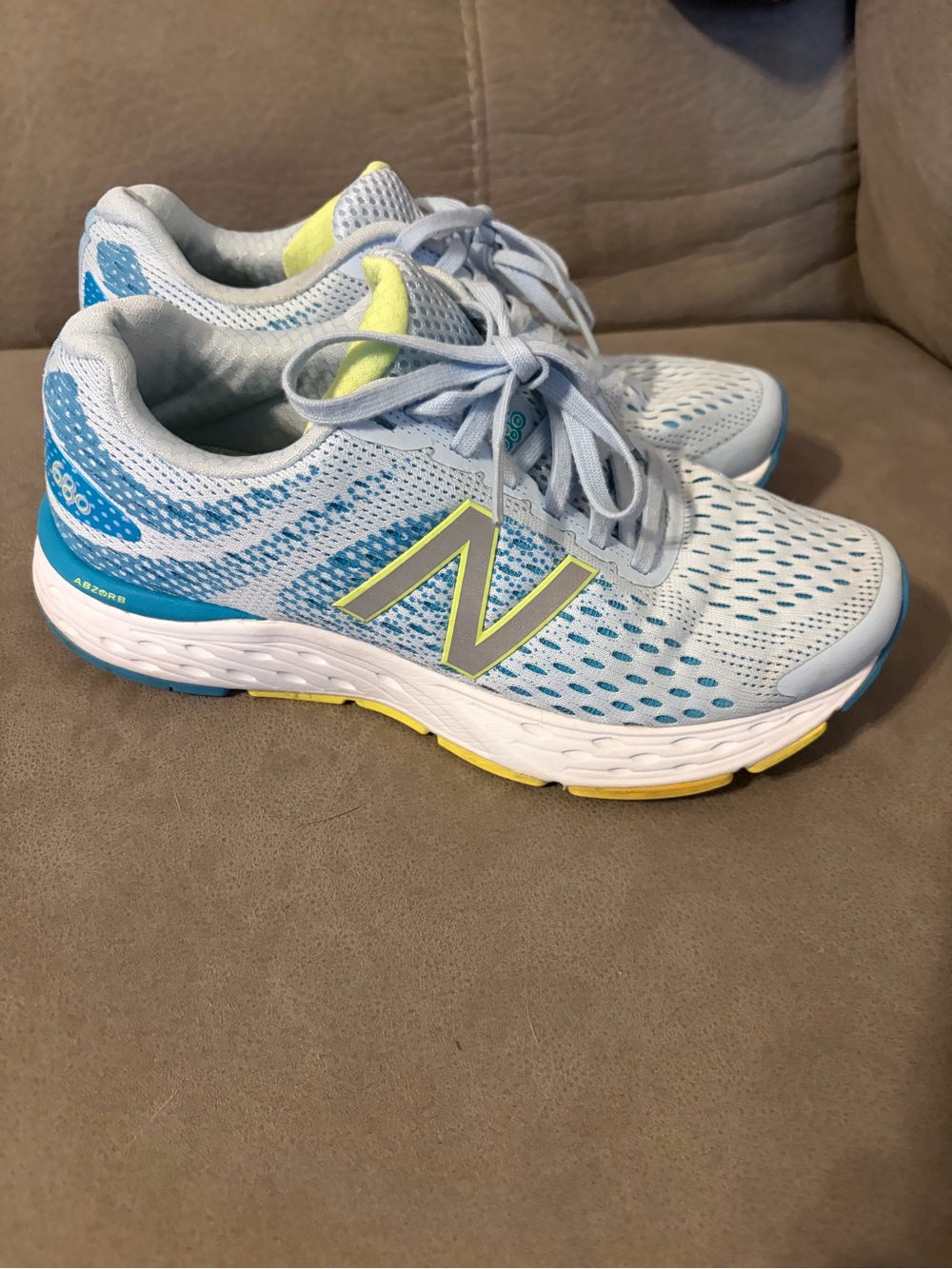 New Balance Light Blue and Yellow Athletic Running Shoes